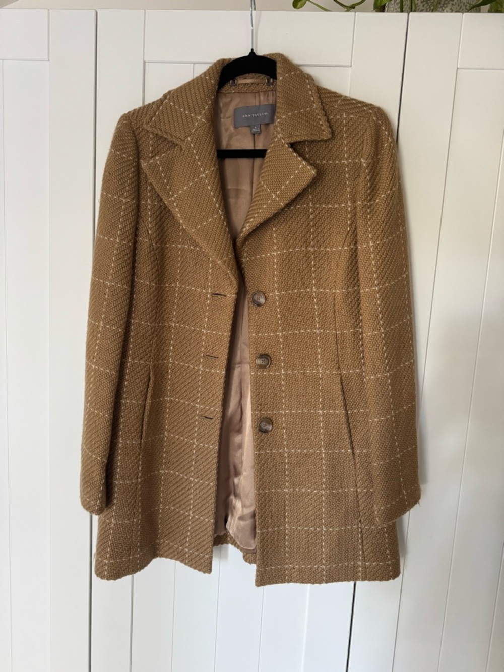 Ann Taylor plaid wool peacoat
